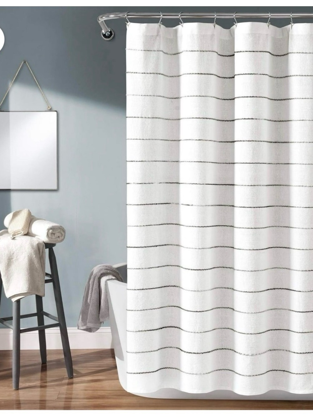 Lush decore from macys Ombre Stripe Shower Curtain in White brand new not opened